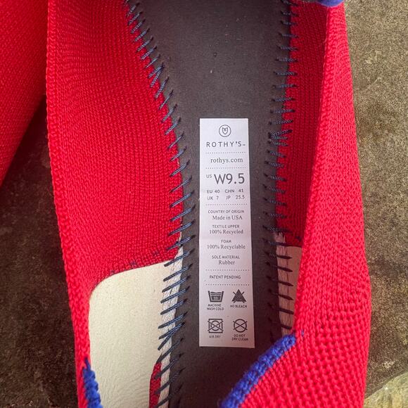 Rothy's The Point in Chili Red Ballet Flats Size 9.5 - Picture 3 of 7